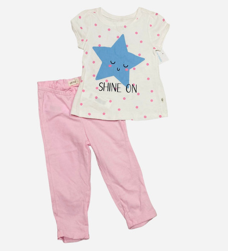 Conjunto De Algodón Polera Y Pantalón Para Niña 