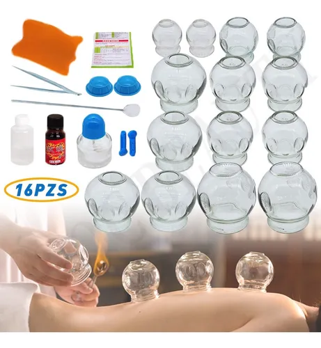 Ventosas De Vidrio Terap uticas Vacumterapia Masajes 16 Kit