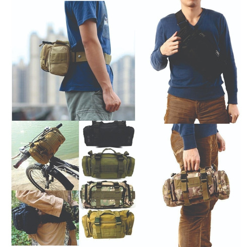 Imagen 4 de 6 de Bolso Morral Táctico Riñonera Con Sistema Molle Modular