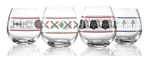 Star Wars Ugly Sweater Stemless Glasses. Juego De 