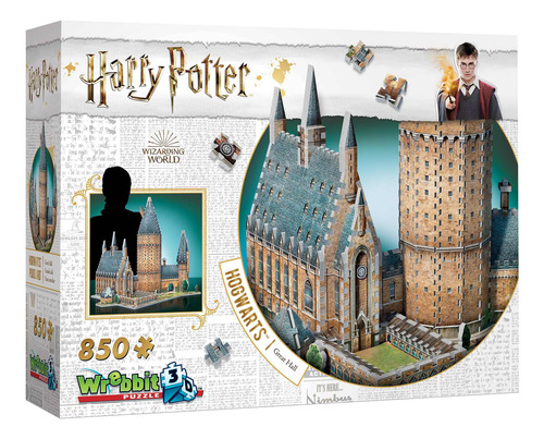 Puzzle 3D Wrebbit Hogwarts Great Hall W3D-2014 de 850 piezas