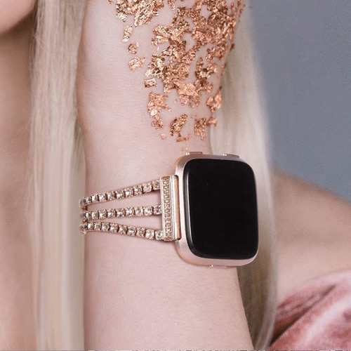 Extensible Correa Applewatch T500 Cristales Mujer Elegante Ancho De La Correa 45 Mm Color Dorado
