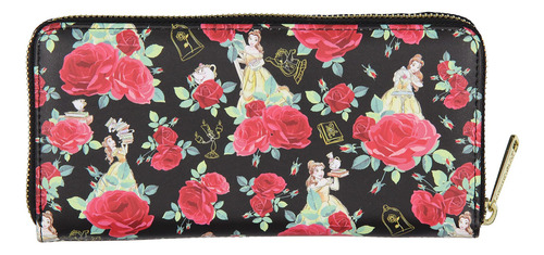 Billetera Loungefly Disney La Bella Y La Bestia Belle Roses