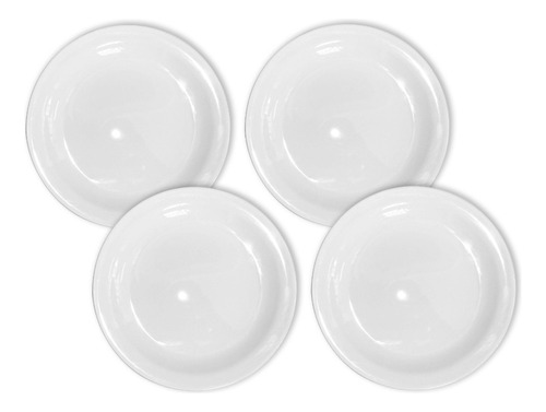 Set X4 Platos Postre 19cm Ceramica Blanco Vajilla Bz3