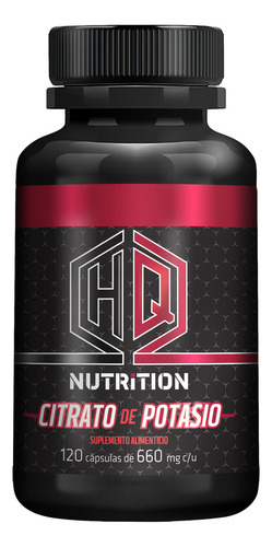 HQ NUTRITION - Citrato de Potasio 1000 mg - Equilibrio Electrolítico y Soporte Muscular - Cápsulas para Hidratación Celular y Rendimiento Físico - 120 Cápsulas de Alta Calidad