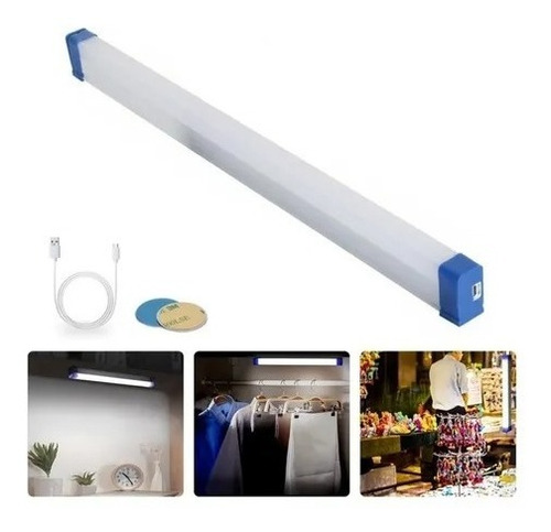 Lámpara Emergencia Barra Led Portátil Multiuso 52cm Closet Color Blanco