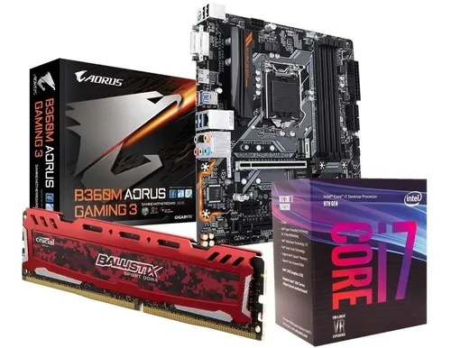 Kit Placa Mae Gigabyte B360m + Intel I7 8700 + Memoria 8gb Kit Placa Mae Gigabyte B360m + Intel I7 8700 + Memoria 8gb