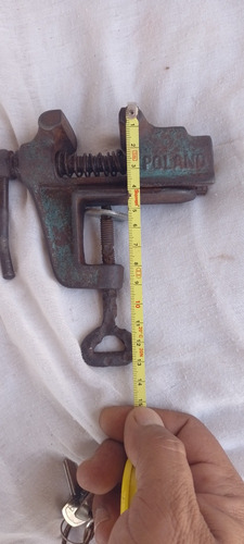 Torno Mini Morsa Antiga Poland Unica A Venda 13 Cm Funciona (Usado)