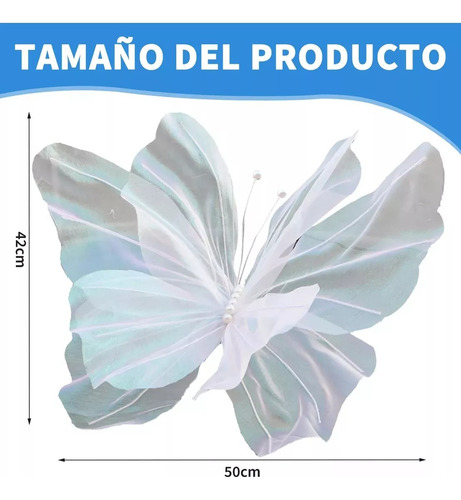 2 Flores Artificiales Con Mariposas 50cm - Boda, Fiesta