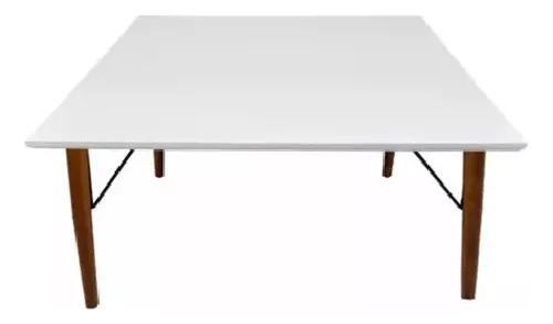 Mesa Centro Branco 80cm Quadrada Pé Palito Suporte V Jt Home