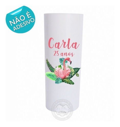 Imagem 2 de 5 de 20 Copos Personalizados Long Drink 320ml Flamingo