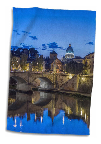 Toalla De Mano 3d Rose Rome-tiber River Y Ponte Vittorio Ema