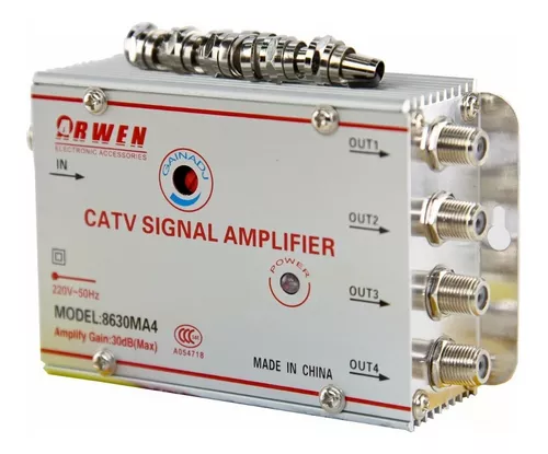 Amplificador antena  Hama 00205234, BB/CATV, 25 db, Regulable, Blanco