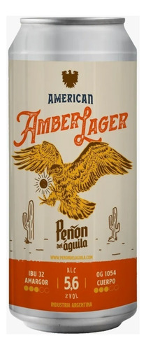 Cerveza Peñon Del Aguila American Amber Lager Lata X 473 Cc