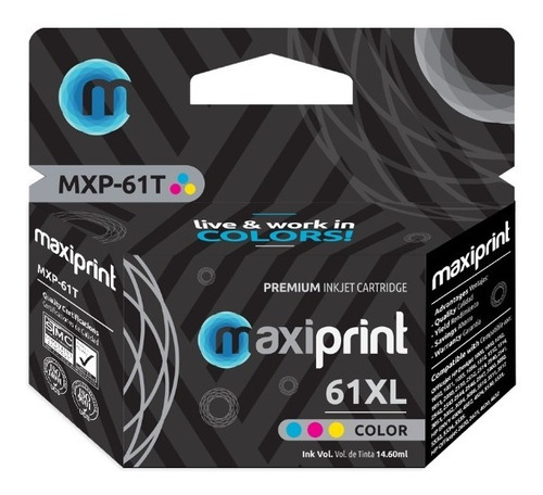 Cartucho Maxiprint Compatible Hp 61xl Tricolor (ch564wn)