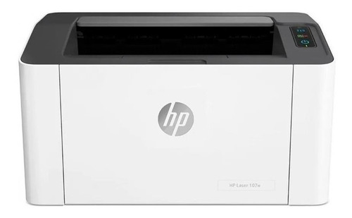 Imagen 1 de 3 de Impresora  simple función HP LaserJet 107w con wifi blanca y negra 110V/240V