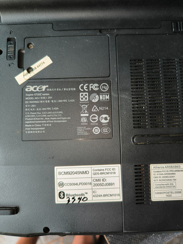 Notebook Acer Aspire 4720z Cpu T2370 -1.70 Dual 3 Giga (Usado)