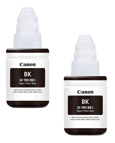 Kit 2 Canon Gi-190 Negra Tinta Continua