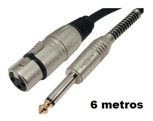 Cable Para Microfono Xlr Hembra - Plug 6.35mm De 6 Metros