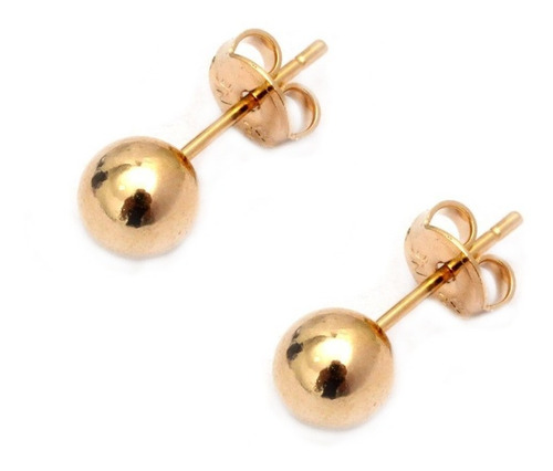 Aritos Bolitas Esferas 6mm Aros De Oro Laminado 18k Regalo