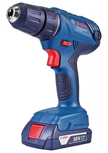Taladro Atornillador Bosch Gsr 180 Li+2 Baterías + Cargador Color Azul