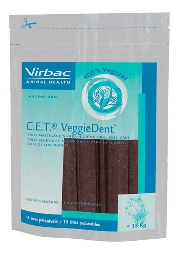 Veggie Dent Virbac 15 Tiras Enzimática C.e.t Sabor Sem Sabor