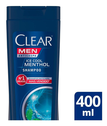 Shampoo Anticaspa Men Ice Cool Menthol 400ml Clear