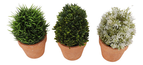 Juego De Plantas Artificiales En Macetas De Plástico Para In