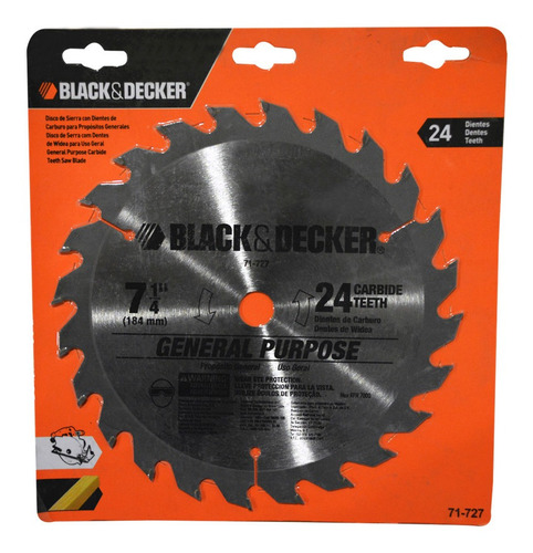 Black+Decker 71-727 Disco Wídea de 24 dientes, 7 1/4 pulgadas
