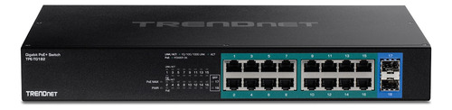 Trendnet Tpe-tg182, Switch Poe 16 Puertos Gigabit 2sfp, 240w