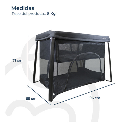 Cuna Corral 3 En 1 Eclipse Safe & Sleep Negro Bebesit