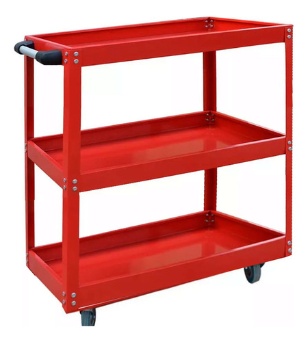 Carro Caja Herramientas Multiuso Mecanico 3 Niveles Rojo