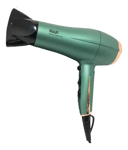 Secador De Pelo Eléctrico Con Boquilla De Peinado Color Verde 2 Velocidades 3 Temperaturas Y Funcion Aire Frío - 2200w - 220v - R.409