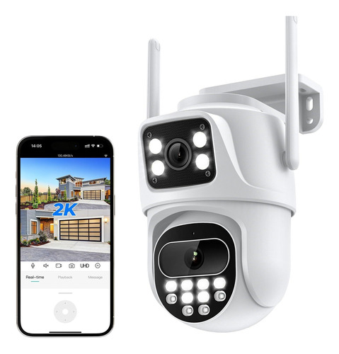 Camara De Seguridad Exterior 2.5k/6mp Wifi Doble Lente