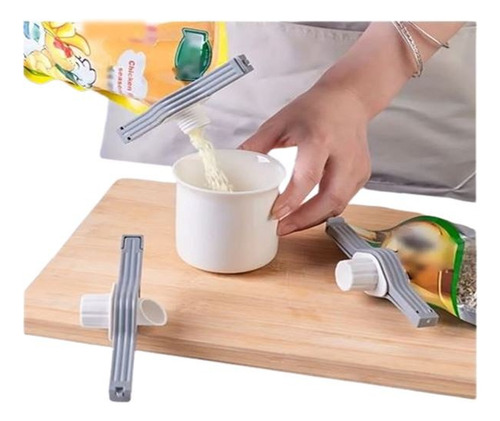 X2 Clip Con Boquilla Para Sellado De Bolsas De Alimentos