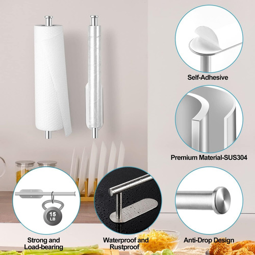 Autoadhesivo Porta Rollo Papel Higiénico Acero Inoxidable