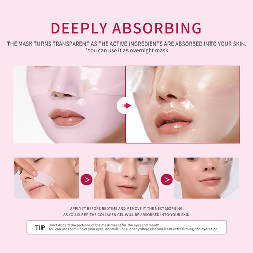 Máscara De Gel Deep Collagen Pdrn Pink, Hidratante Durante L