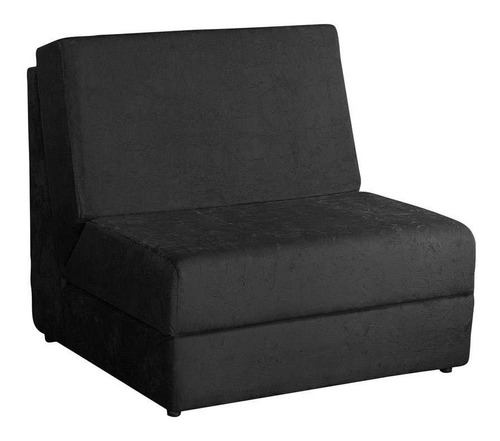 Sofá-cama Solteiro Londres  Suede Amassado Preto