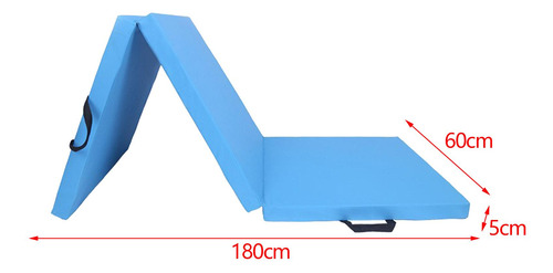 Estera Gruesa Plegable Triple Del Gimnasio De Pu Azul Claro