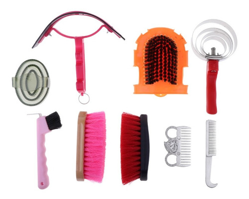 Imagen 3 de 6 de Kit De Mantenamiento De Caballo Cuidado Cepillo De Masaje