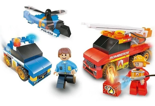 Rasti Policías Y Bomberos 2 En 1 130 Piezas