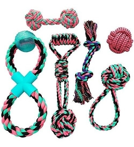 Otterly Pets Puppy Dog Cute Pink Boutique Rope Toys Set De 6 