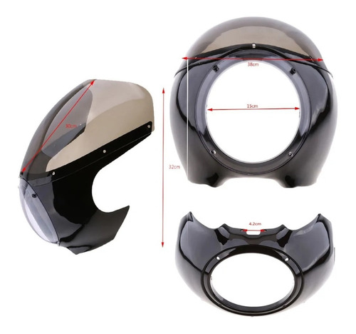 Imagen 7 de 10 de Mascara Carenado Cafe Racer Universal Moto Fairing 7''