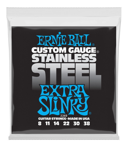 Encordoamento Guitarra 0.8 Ernie Ball 2249 Extra  Slinky