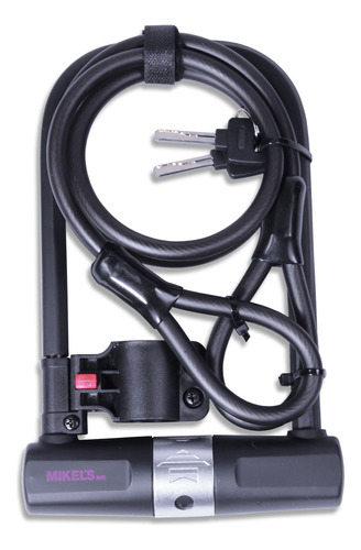 Kit Candado Rígido Tipo U 12mm Y Cable De 1.2m Mikel´s Cc-u