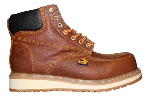 Bota De Trabajo Rudo Suela Anti Fatiga 100% Piel Naranja Oscuro 29