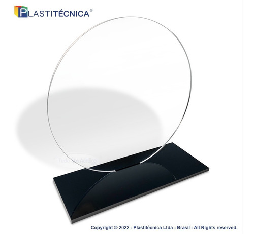 100 Troféus Redondos Acrílico Sem Personalização 15cm 3mm