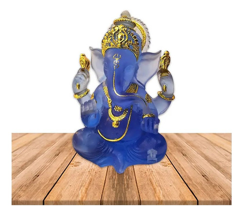 Dios Ganesh Pequeño Azul Transparente Ji2113