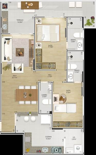 Imagem 12 de 13 de Apartamento, 2 Dorms Com 89 M² - Canto Do Forte - Praia Grande - Ref.: Gim603735 - Gim603735