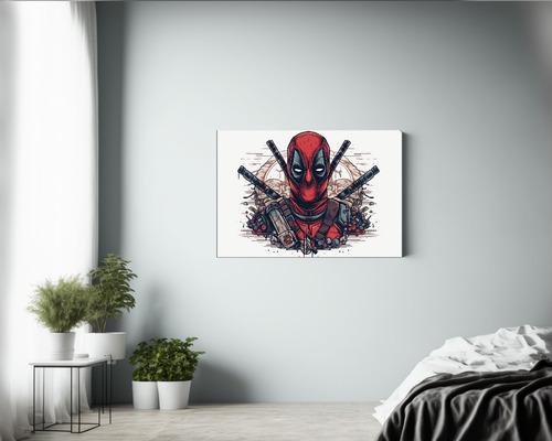 Arte De Pared Dibujos Deadpool Para Comedor 75x50cm